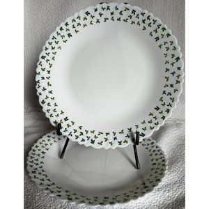 Larah By Borosil (2) Dinner Plates 10”W Sage Silk Opalware  100% Vegan Excellent